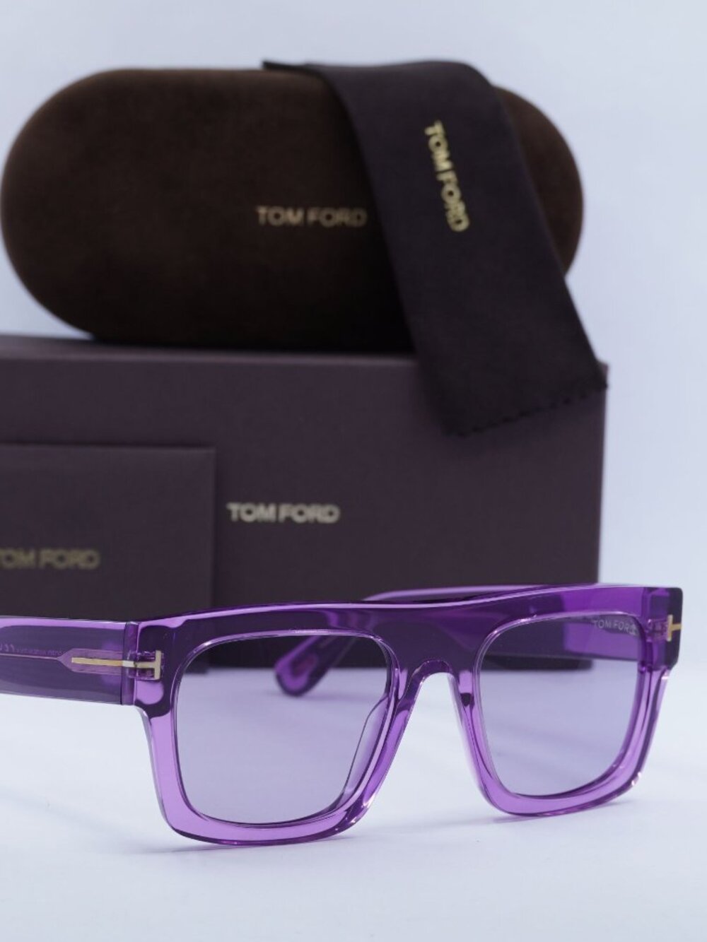 Tom Ford Fausto FT0711 81Y Square Unisex Sunglasses - Violet